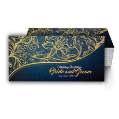Royal Blue with Yellow Pattern Wedding Card