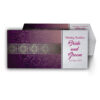 Purple with Floral Pattern Wedding Card
