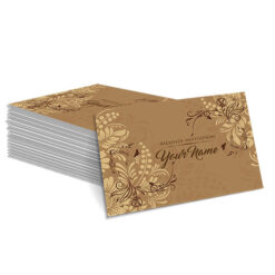 Brown with Cream Floral Design Mehndi Card
