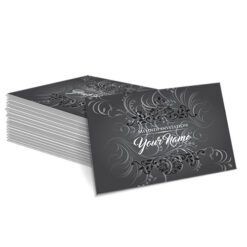 Black with Faded Grey Floral Design Mehndi Card