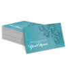 Teal with Faded White Floral Design Mehndi Card